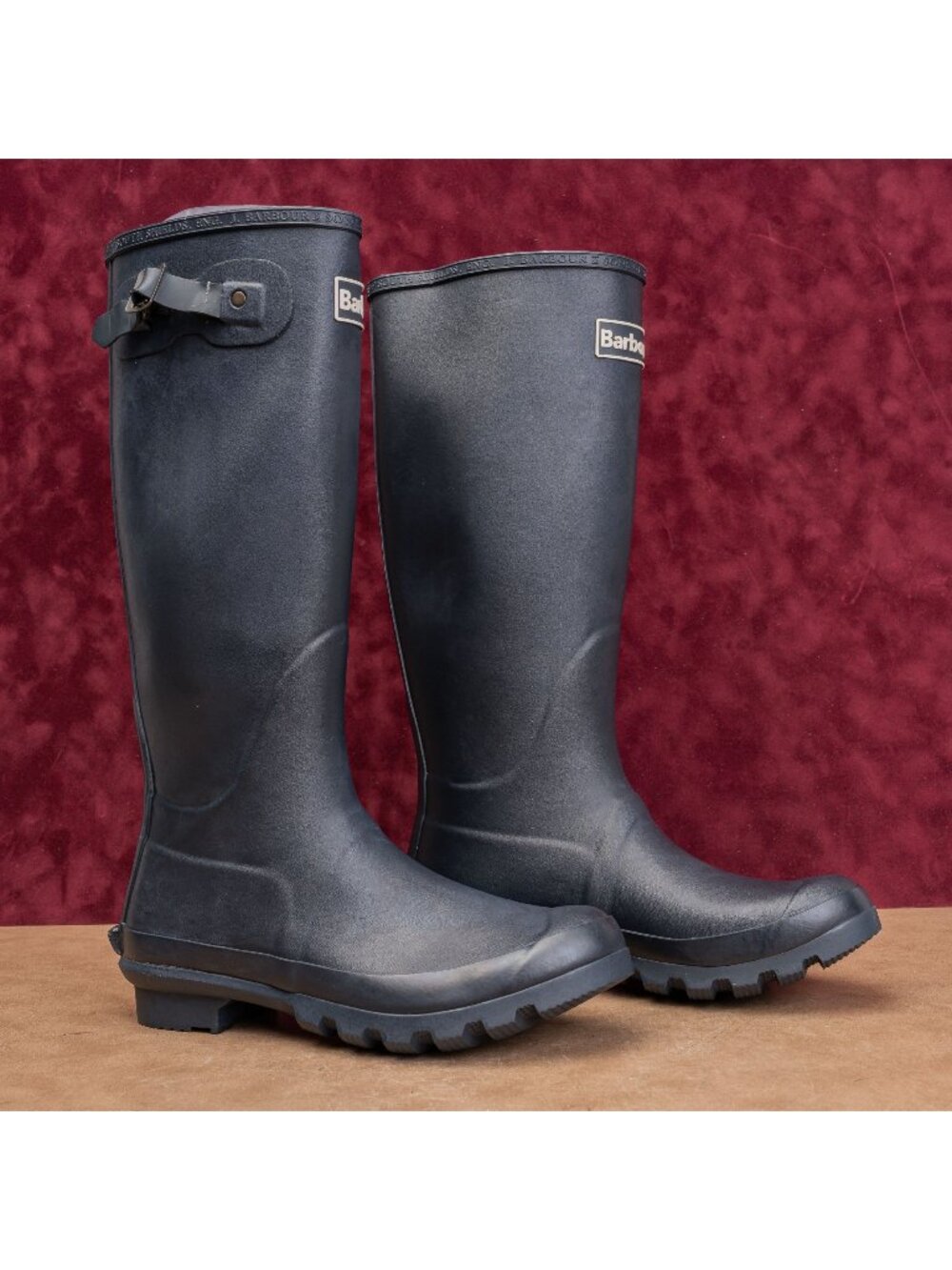 Barbour Women Bede Navy Blue Festival Wellies Rain Rubber Boots 8US UK6
